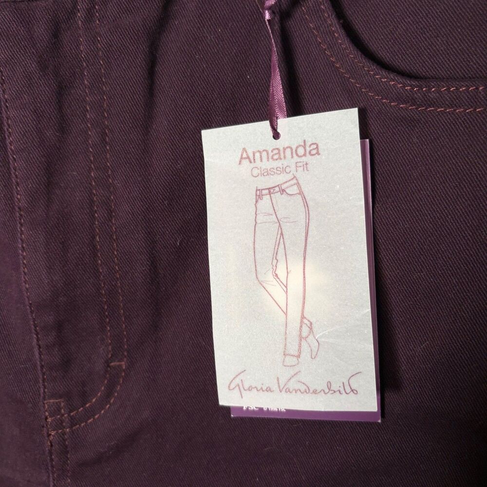 Glorida Vanderbilt Amanda Pants Women's 14 Purple Tapered Casual Solid - Picture 5 of 11
